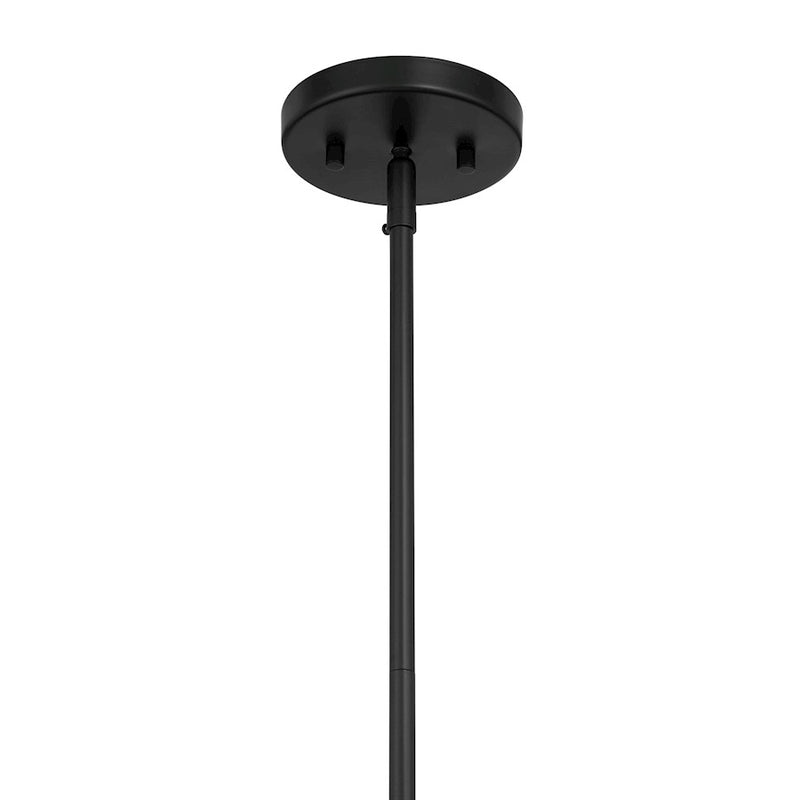 Savoy Essentials Holton 1Lt Mini-Pendant, Matte Black/Clear Ribbed