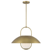 Savoy House Lehigh 1 Lt Pendant, White Opal, Warm Brass - 7-3070-1-322