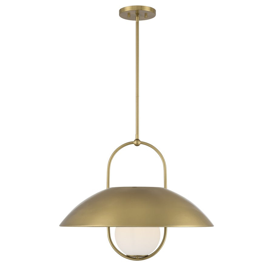 Savoy House Lehigh 1 Lt Pendant, White Opal, Warm Brass - 7-3070-1-322