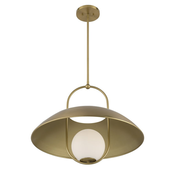 Savoy House Lehigh 1 Lt Pendant, White Opal, Warm Brass