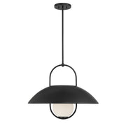 Savoy House Lehigh 1 Lt Pendant, White Opal, Matte Black - 7-3070-1-89