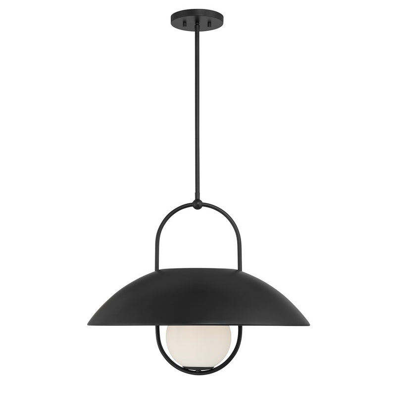 Savoy House Lehigh 1 Lt Pendant, White Opal, Matte Black