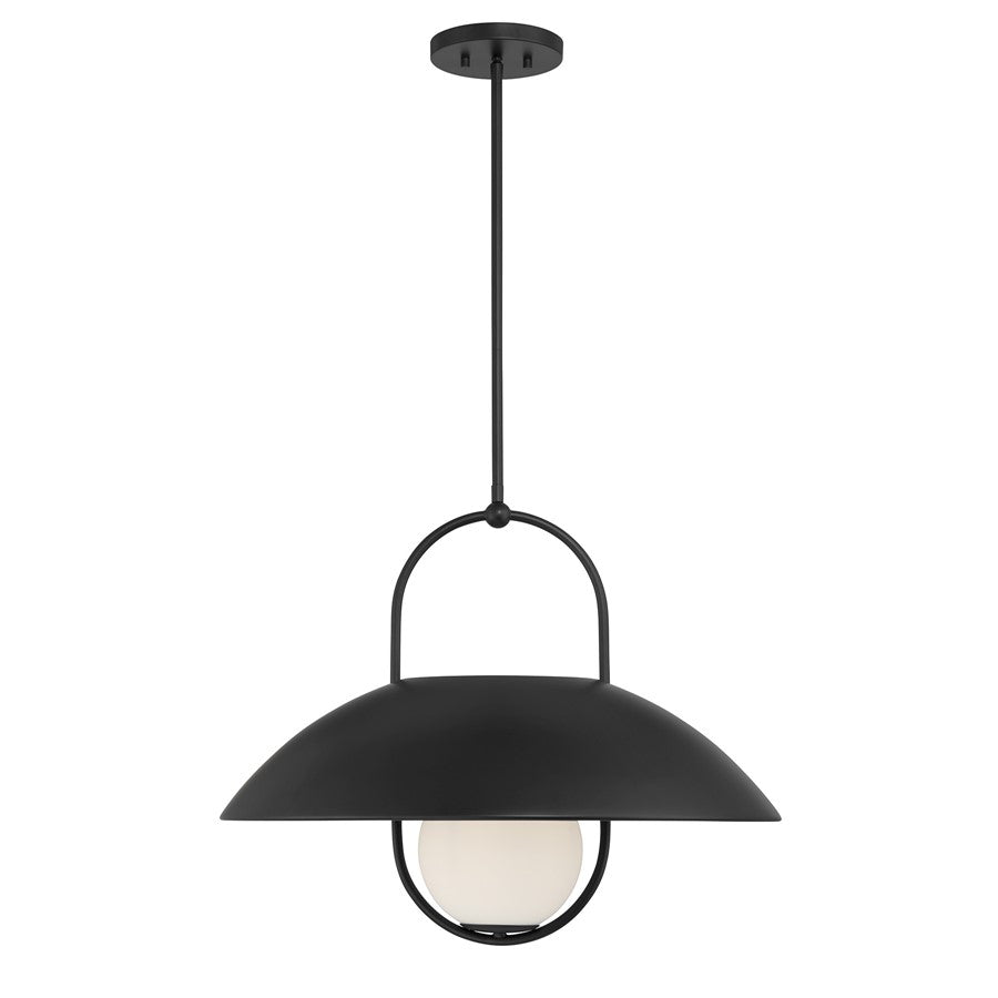 Savoy House Lehigh 1 Lt Pendant, White Opal, Matte Black - 7-3070-1-89