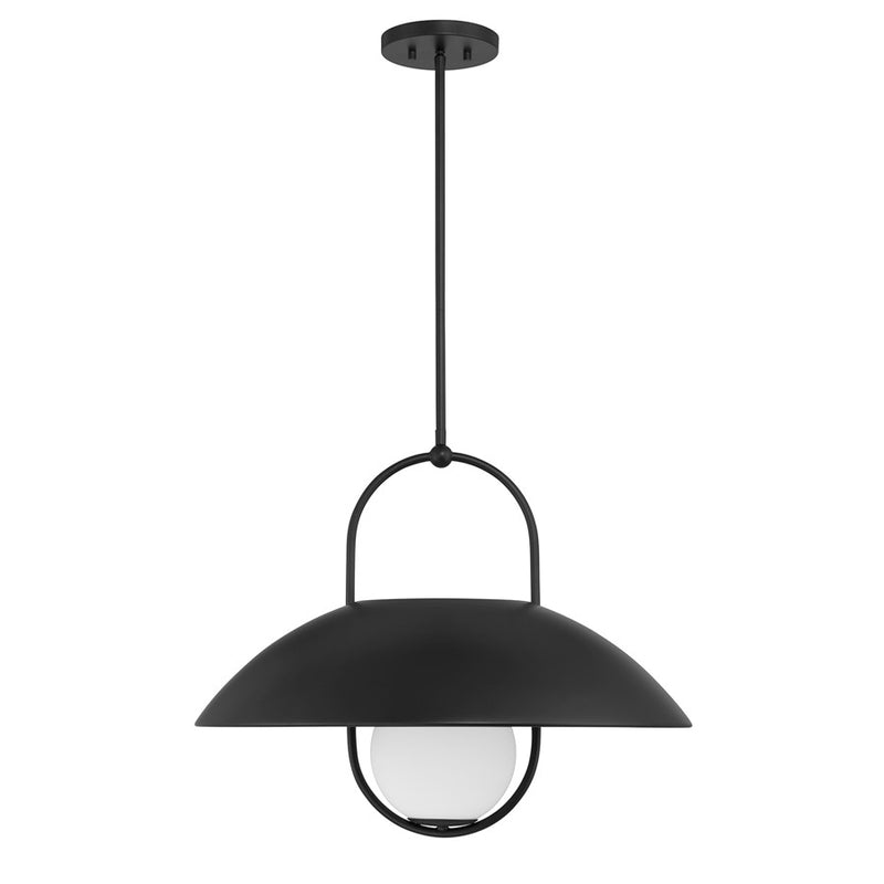 Savoy House Lehigh 1 Lt Pendant, White Opal, Matte Black