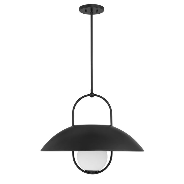 Savoy House Lehigh 1 Lt Pendant, White Opal, Matte Black