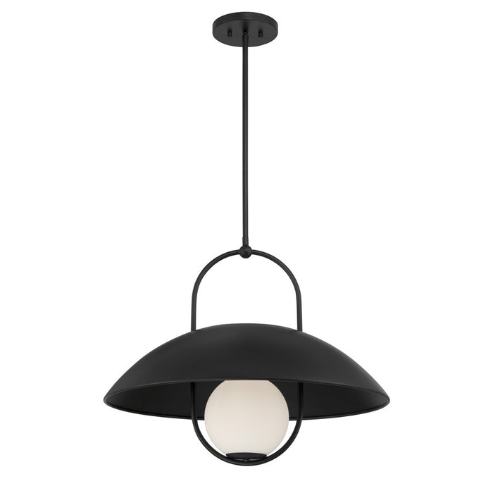 Savoy House Lehigh 1 Lt Pendant, White Opal, Matte Black