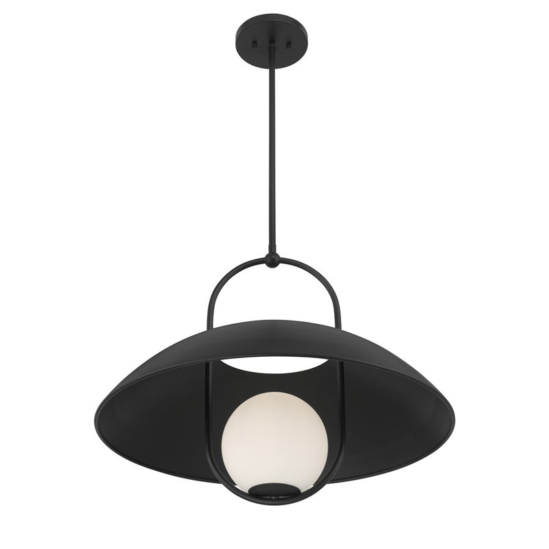 Savoy House Lehigh 1 Lt Pendant, White Opal, Matte Black