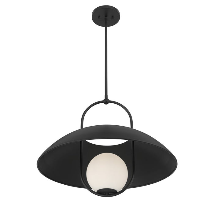 Savoy House Lehigh 1 Lt Pendant, White Opal, Matte Black