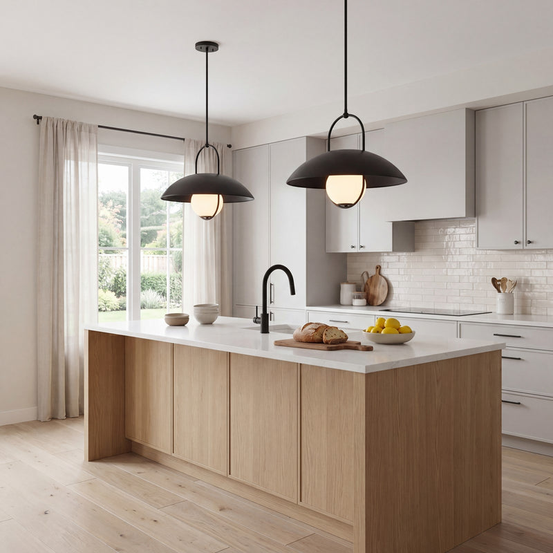 Savoy House Lehigh 1 Lt Pendant, White Opal, Matte Black