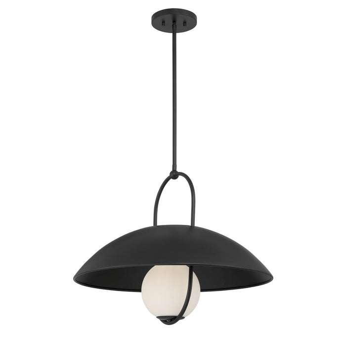 Savoy House Lehigh 1 Lt Pendant, White Opal, Matte Black