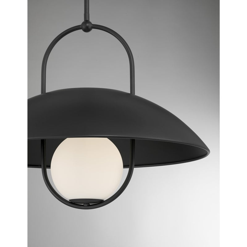 Savoy House Lehigh 1 Lt Pendant, White Opal, Matte Black