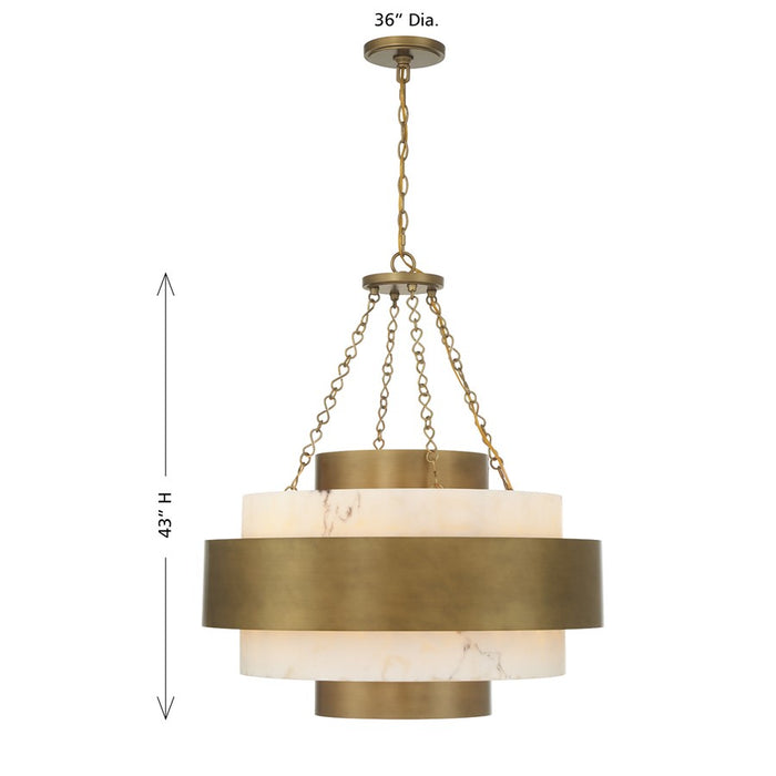Savoy House Davenport 6 Lt Pendant, Antique Patina