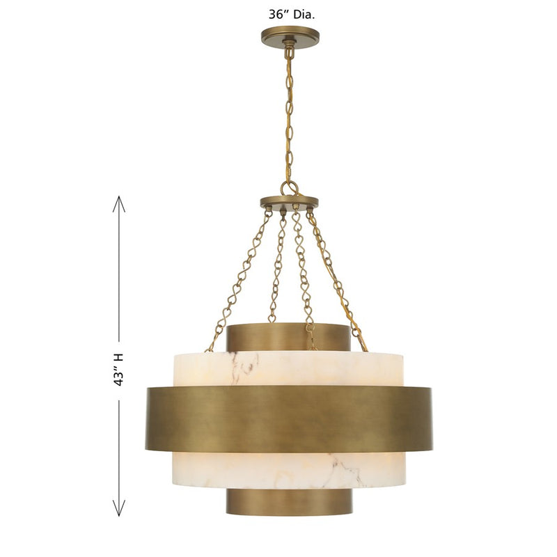Savoy House Davenport 6 Lt Pendant, Antique Patina