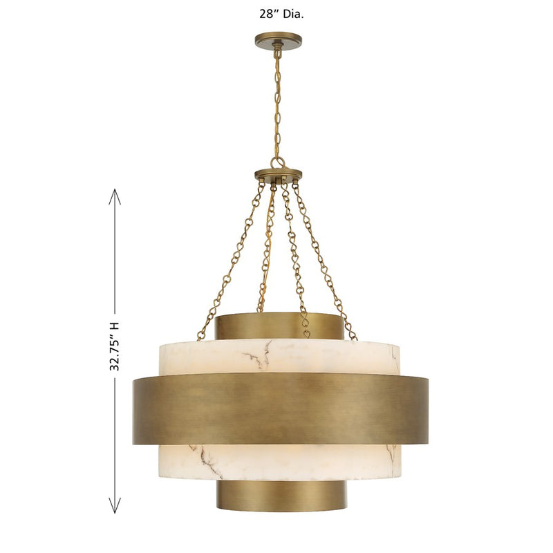 Savoy House Davenport 8 Lt Pendant, Antique Patina