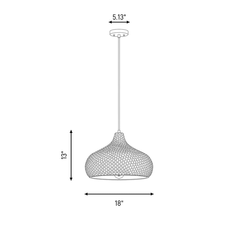Savoy House Jade 1 Light Pendant, Black and White Shell