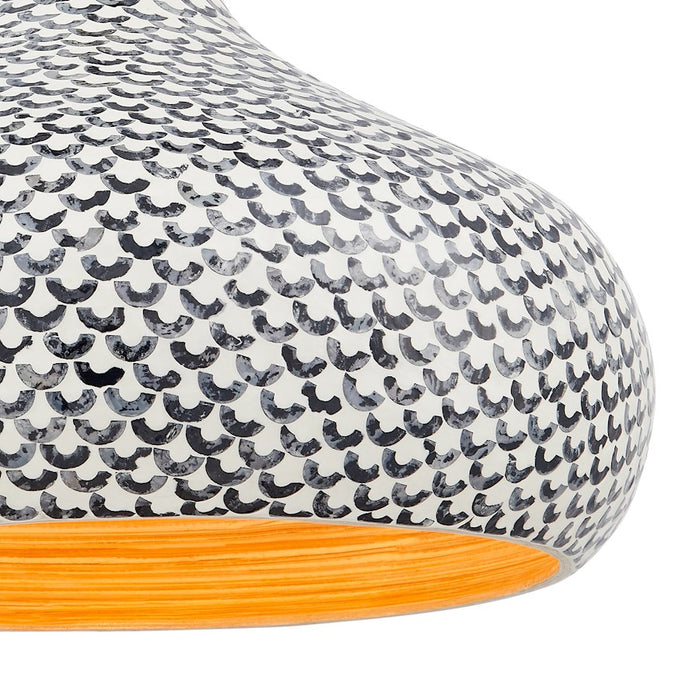 Savoy House Jade 1 Light Pendant, Black and White Shell