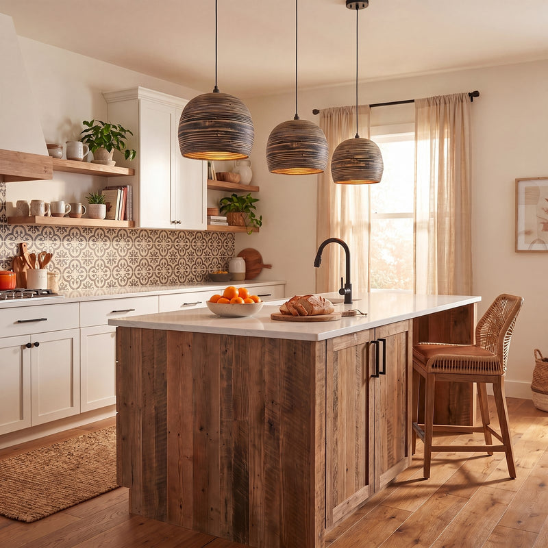 Savoy House Jamsen 1 Light Pendant, Black Bamboo