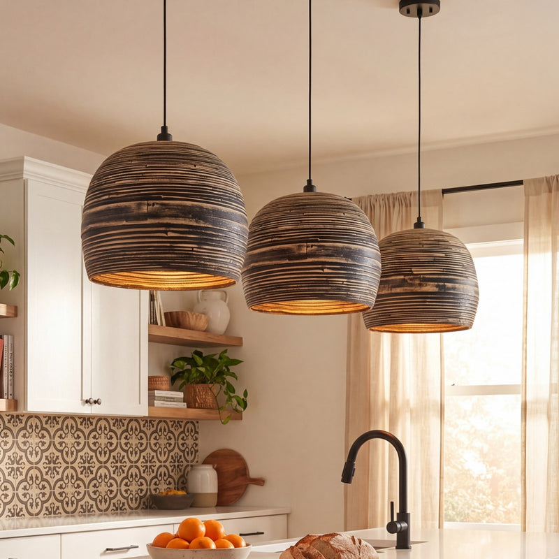 Savoy House Jamsen 1 Light Pendant, Black Bamboo