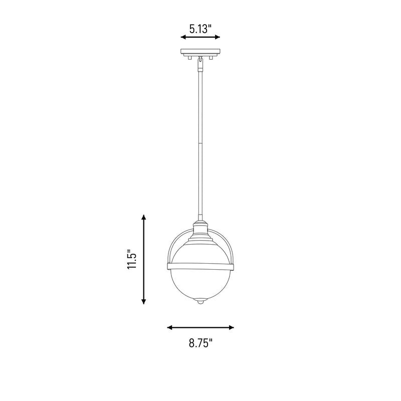 Savoy House Westbourne 1-Light 12" Pendant, Warm Brass
