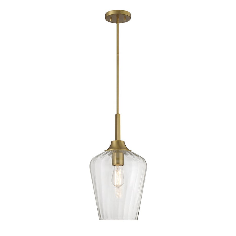 Savoy House Carlton 1-Light Pendant, Warm Brass