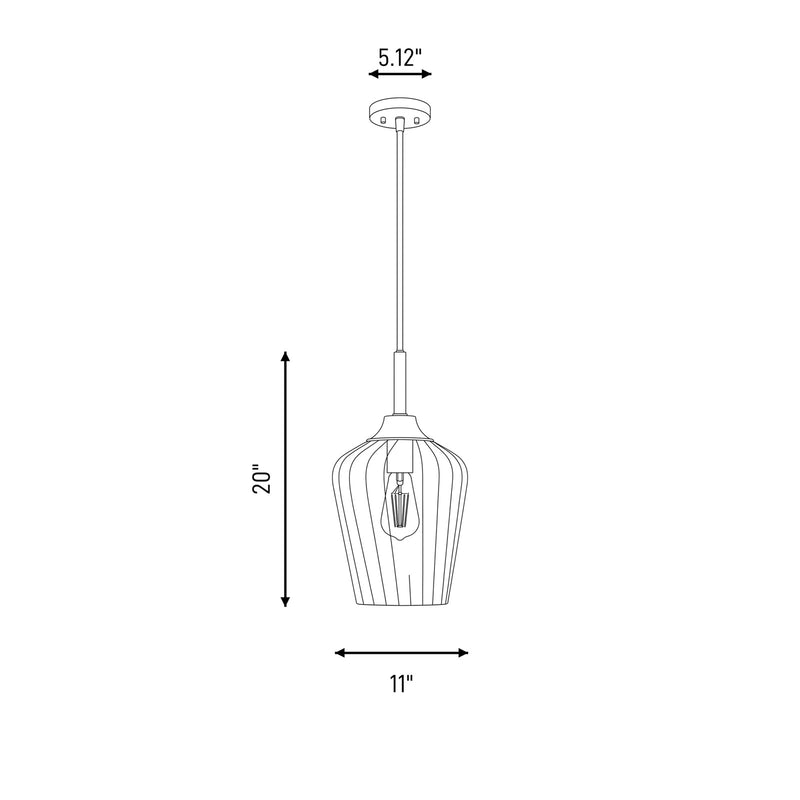 Savoy House Carlton 1-Light Pendant, Matte Black