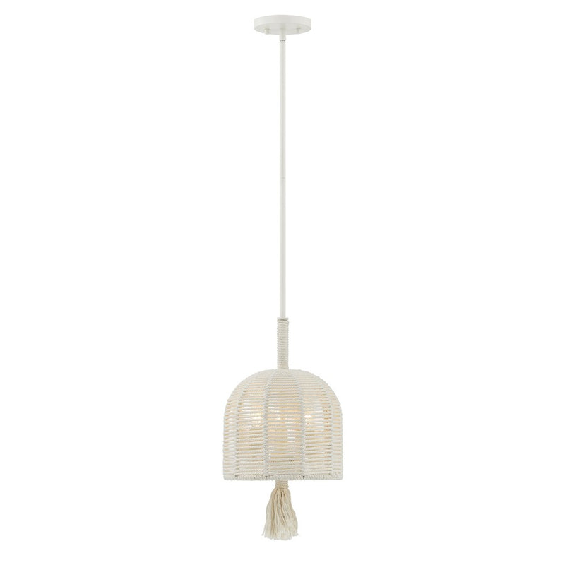 Savoy House Lunara 3 Lt Pendant, Cotton/White Cotton, Cotton