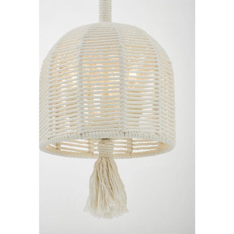 Savoy House Lunara 3 Lt Pendant, Cotton/White Cotton, Cotton