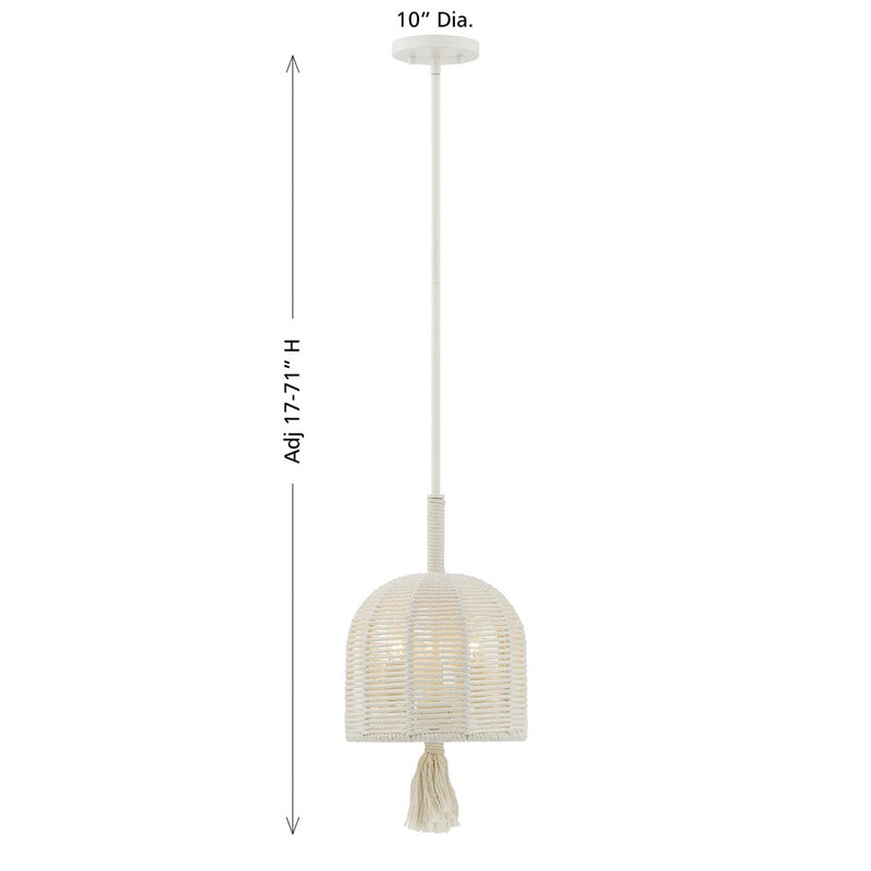 Savoy House Lunara 3 Lt Pendant, Cotton/White Cotton, Cotton