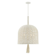 Savoy House Lunara 5 Lt Pendant, Cotton/White Cotton, Cotton - 7-3401-5-341