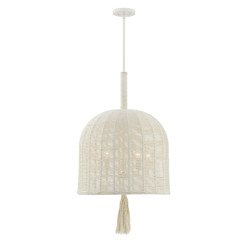 Savoy House Lunara 5 Lt Pendant, Cotton/White Cotton, Cotton