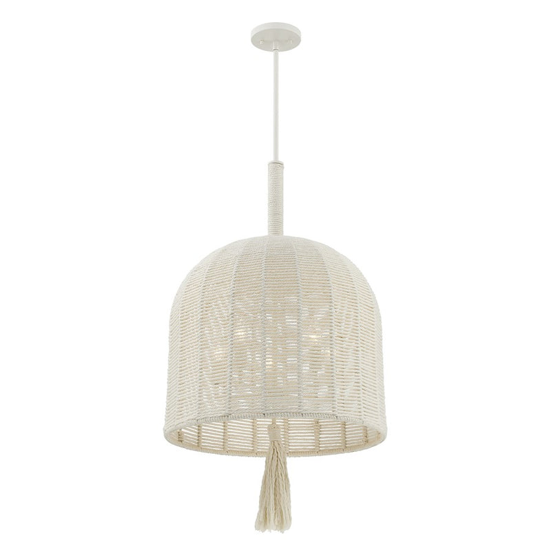 Savoy House Lunara 5 Lt Pendant, Cotton/White Cotton, Cotton