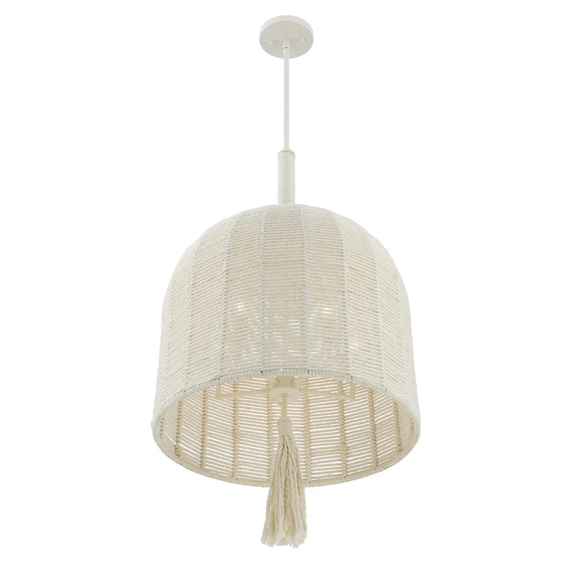 Savoy House Lunara 5 Lt Pendant, Cotton/White Cotton, Cotton