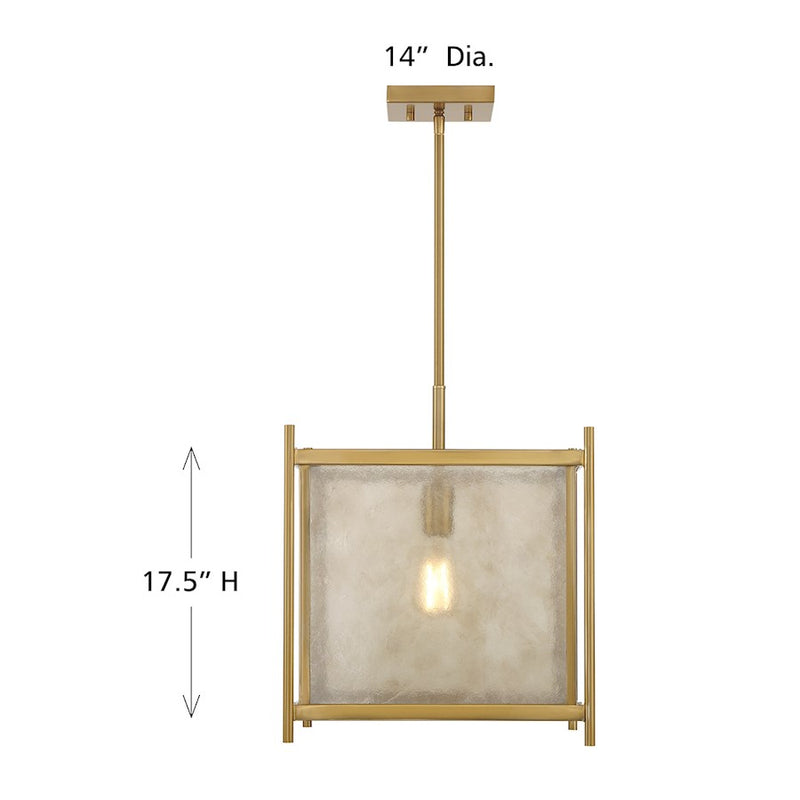 Savoy House Jacobs 1-Light Pendant, Warm Brass