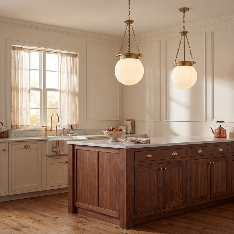 Savoy House Manor 3-Light Pendant, Warm Brass