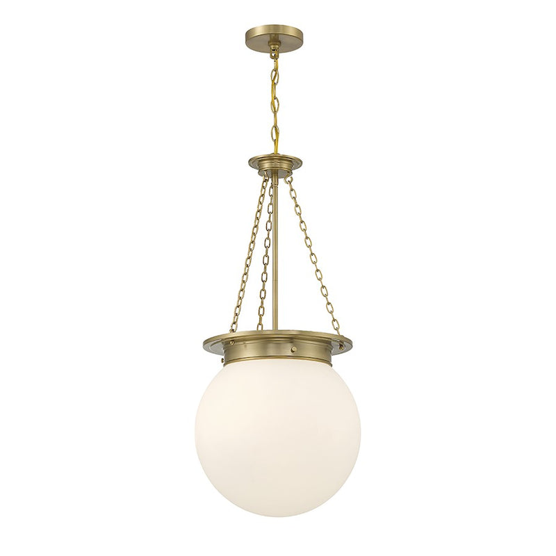 Savoy House Manor 3-Light Pendant, Warm Brass