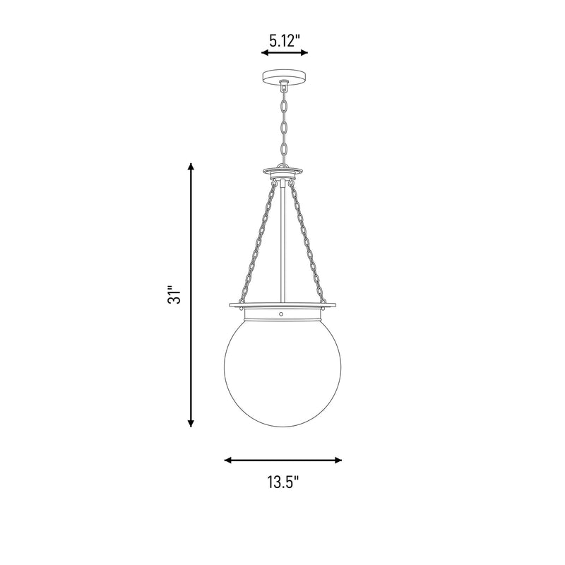 Savoy House Manor 3-Light Pendant, Warm Brass