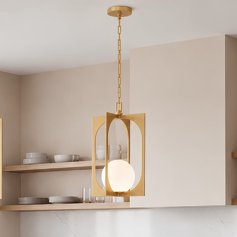 Savoy House Harding 1 Lt Pendant, Spun Gold/White Opal, Spun Gold