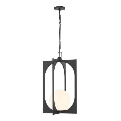 Savoy House Harding 1 Lt Pendant, White Opal, Matte Black - 7-3999-1-89