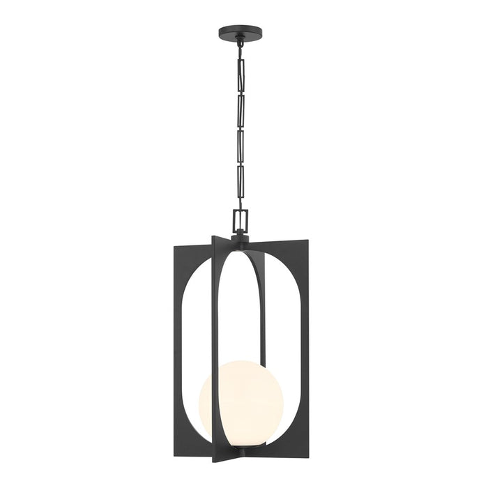 Savoy House Harding 1 Lt Pendant, White Opal, Matte Black - 7-3999-1-89
