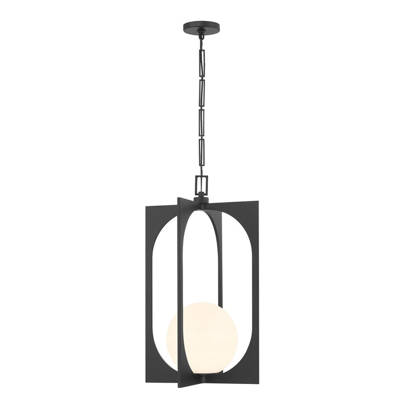 Savoy House Harding 1 Lt Pendant, White Opal, Matte Black