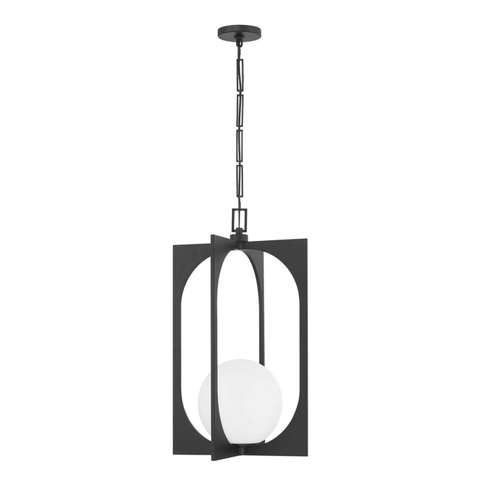 Savoy House Harding 1 Lt Pendant, White Opal, Matte Black