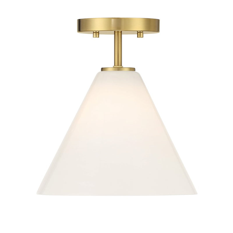 Savoy Essentials Blair 1 Light Mini-Pendant/Semi-Flush, Brass
