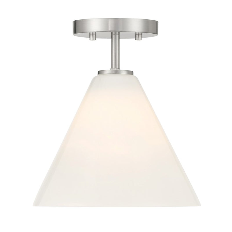 Savoy Essentials Blair 1 Light Mini-Pendant/Semi-Flush, Nickel