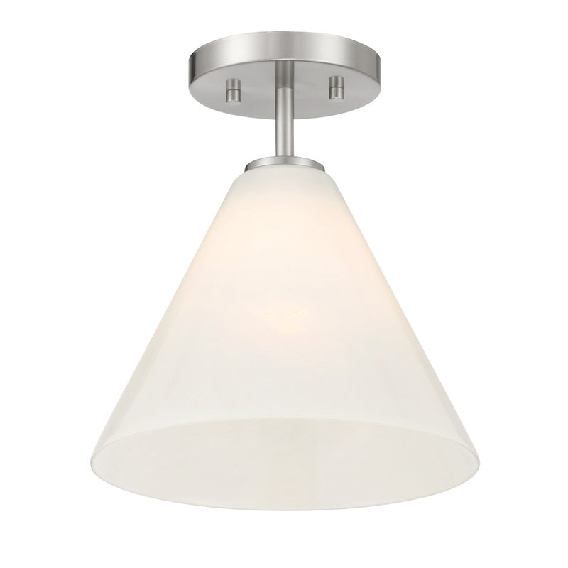 Savoy Essentials Blair 1 Light Mini-Pendant/Semi-Flush, Nickel