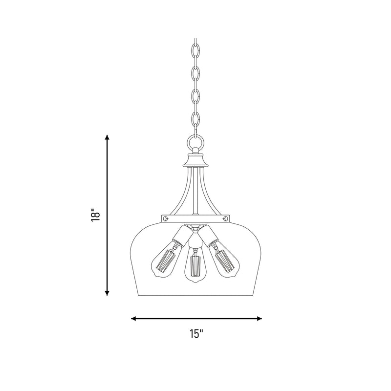 Savoy House Octave 3-Light Pendant, Polished Chrome