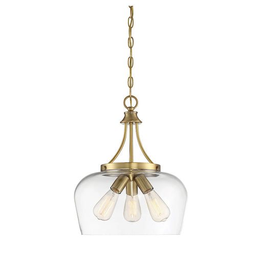 Savoy House Octave 3-Light Pendant, Warm Brass - 7-4034-3-322