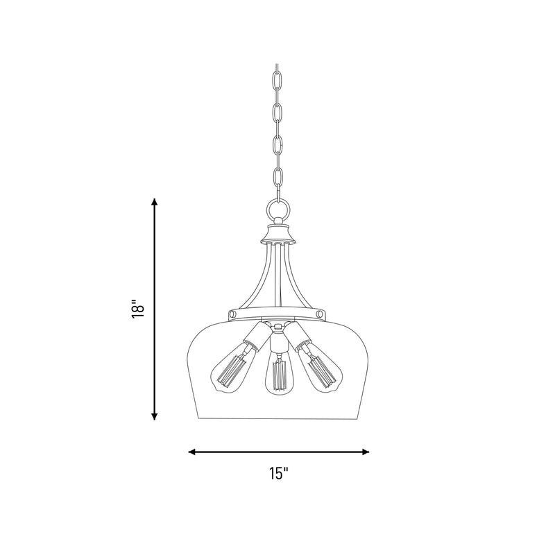 Savoy House Octave 3-Light Pendant, Black