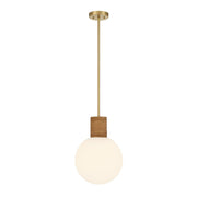 Savoy House Jarrell 1 Lt Pendant, White Opal, Warm Brass - 7-4082-1-322