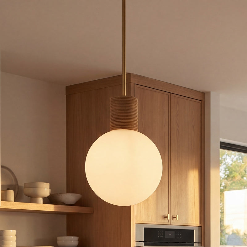 Savoy House Jarrell 1 Lt Pendant, White Opal, Warm Brass