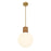 Savoy House Jarrell 1 Lt Pendant, White Opal, Warm Brass